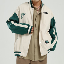 Dosho mens clothing 2021 spring new Korean loose embroidery stitching stand-up collar baseball uniform jacket jacket men