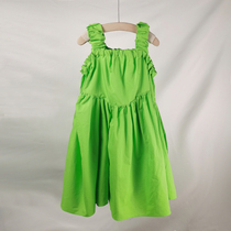 Spot Children Dress Custom 22 Summer New Girl Full Cotton Harness Vest Dresses Loose Folds Fashion Harnesses Dress Dress