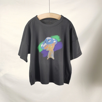 Spot children dress custom 22 summer dress new male and female child cloud printed T-shirt child loose casual short sleeve blouse