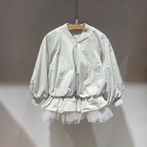 Children Dress Custom 2022 Autumn Dress New Girl Loose Casual Jacket Zipped shirt with long style Spliced Mesh Veil jacket