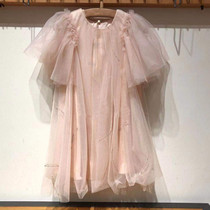 Spot childrens clothing custom 20 spring and summer girls embroidered mesh dress lotus leaf sleeve mesh dress CX 1K1501340