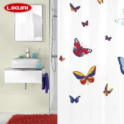 Likuai Kleine-Wolke Germany imported shower curtain waterproof thickening anti-mildew shower curtain shower curtain butterfly