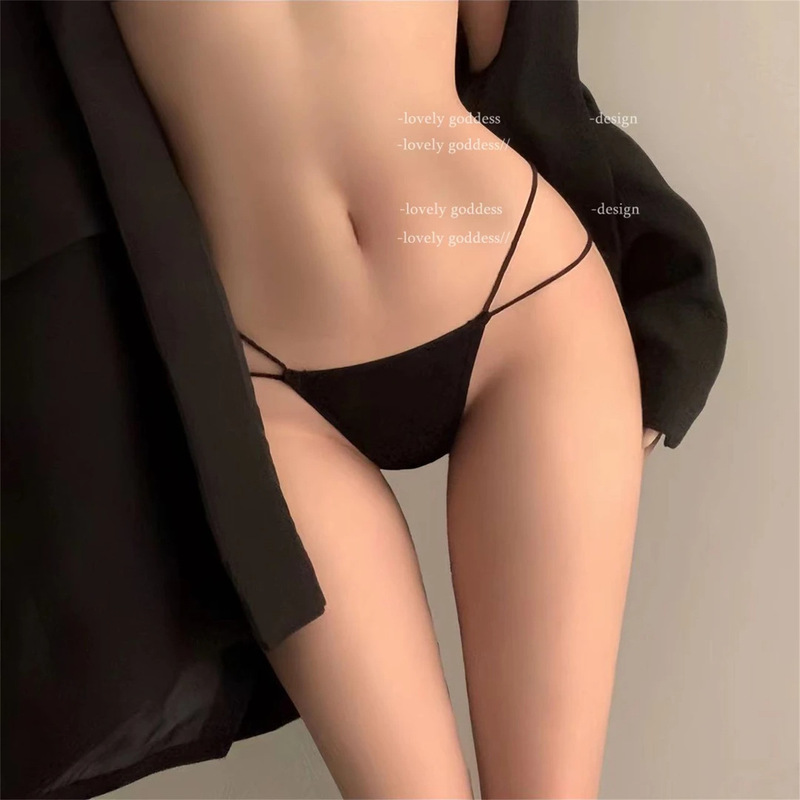 Sexy Japanese-Style Simple Thin-Strap Panties for Women, Seamless Low-Waist Minimalist Breathable Tie-Up Women's Thong N08