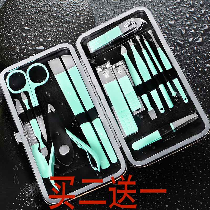 家用指甲刀15件套去死皮甲沟专用美甲工具大号不锈钢修甲套装