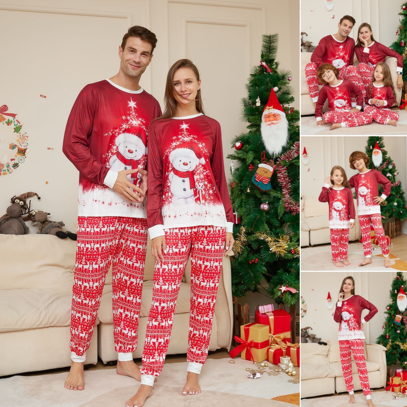 Kikobaby European and American Amazon Christmas Snowman Scarf Family Christmas Home Wear Pajamas Set Cross-Border Kikobaby European and American Amazon Christmas Snowman Scarf Family Christmas Home Wear Pajamas Set Cross-Border