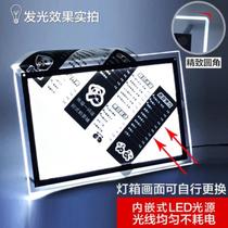 Menu light box Billboard ordering menu display stand Custom hanging with led desktop simple bar acrylic