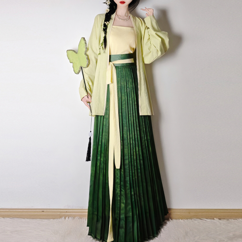 Tangyifang Original Hanfu [Zhi Xia] Rayon Song Dynasty Style Daily Wear with Modified Pleated Skirt and Commuting Han Elements