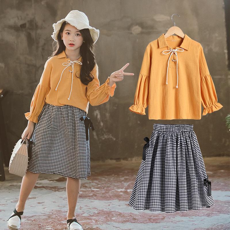 Online Red Girl Suit Foreign Pie 2021 New Spring Clothing Korean Edition CUHK Girl Child Trendy Two sets of children's clothing