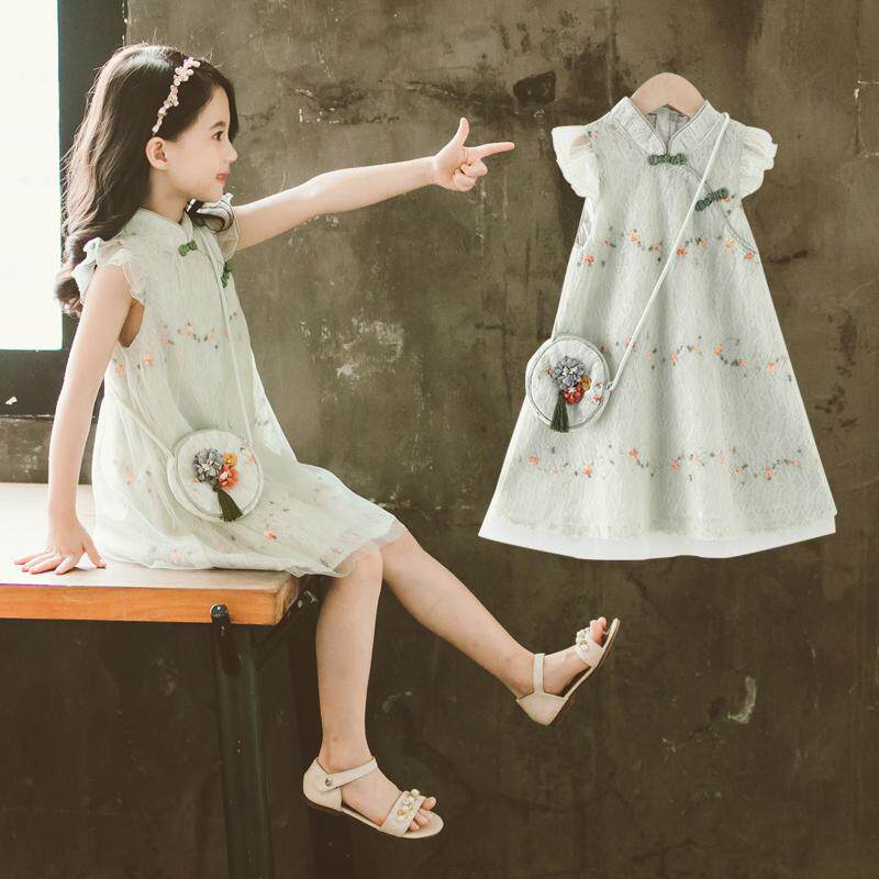 Girl Qipao Dress Code Dress Chinese Wind Girl Princess Dresses 2022 New Children Foreign Han Dress Foreign Dress