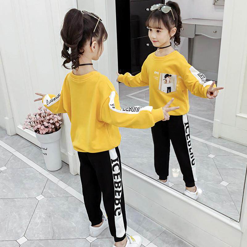 Girls suit 2023 Spring and Autumn New Model of Children's Young Leisure Girls Network Red Movement fashionable two pieces