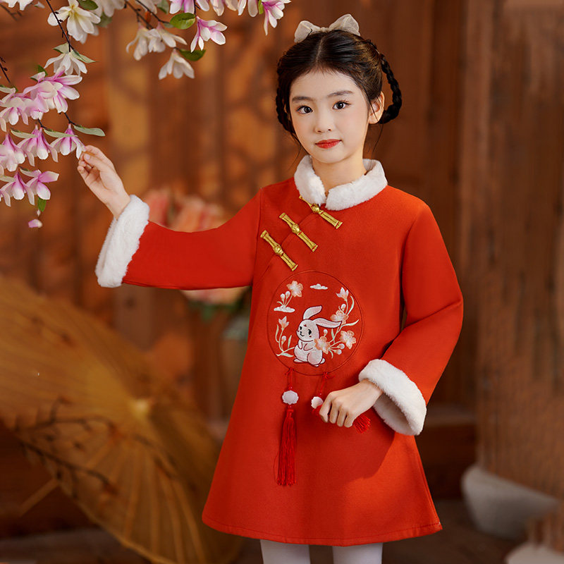 Girls Han Wear Fall and Winter Chinese Fenggown Anti-Fairy Dress Anti-Fashion Super Fairy Dress