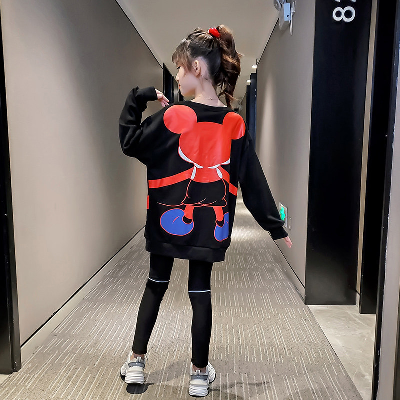 Girls Autumn Gas Suite 2023 new Korean Edition Children's Long Sleeve Sweater Leisure Small Girl two - piece sets