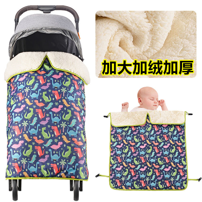 Winter plus suede thickened Baby Stroller Cover Blanket Holding Baby Bag Waist Stool Warm Cloak Windproof Anti-Rain Cover Travel Supplies