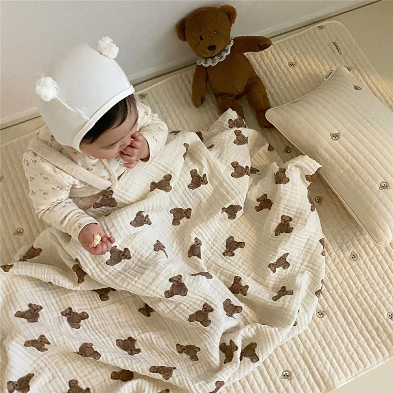 Summer thin Sins South Korean wind Little Bear start baby pure cotton cotton cloth towels newborn baby air conditioning Gay blanket