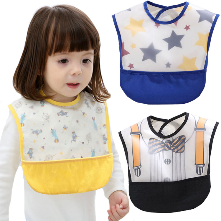 Baby waterproof and free of washing around the mouth for baby's baby eating pocket pure cotton saliva for a spat with a bag of water 