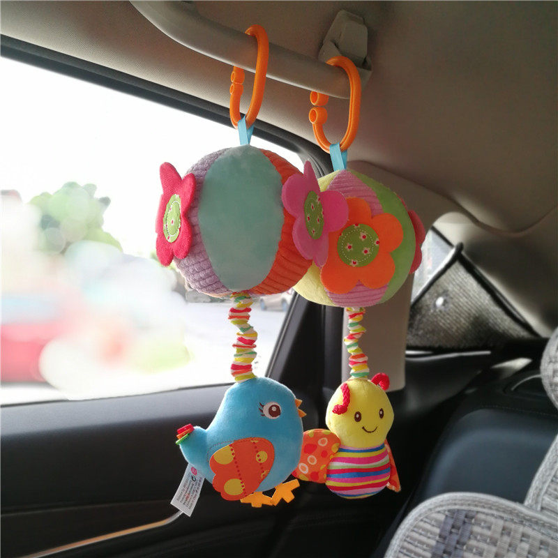 Baby cots hang bells with hands - grab balls to reassure dolls trolley hanging pieces 0 - 1 year old baby toys