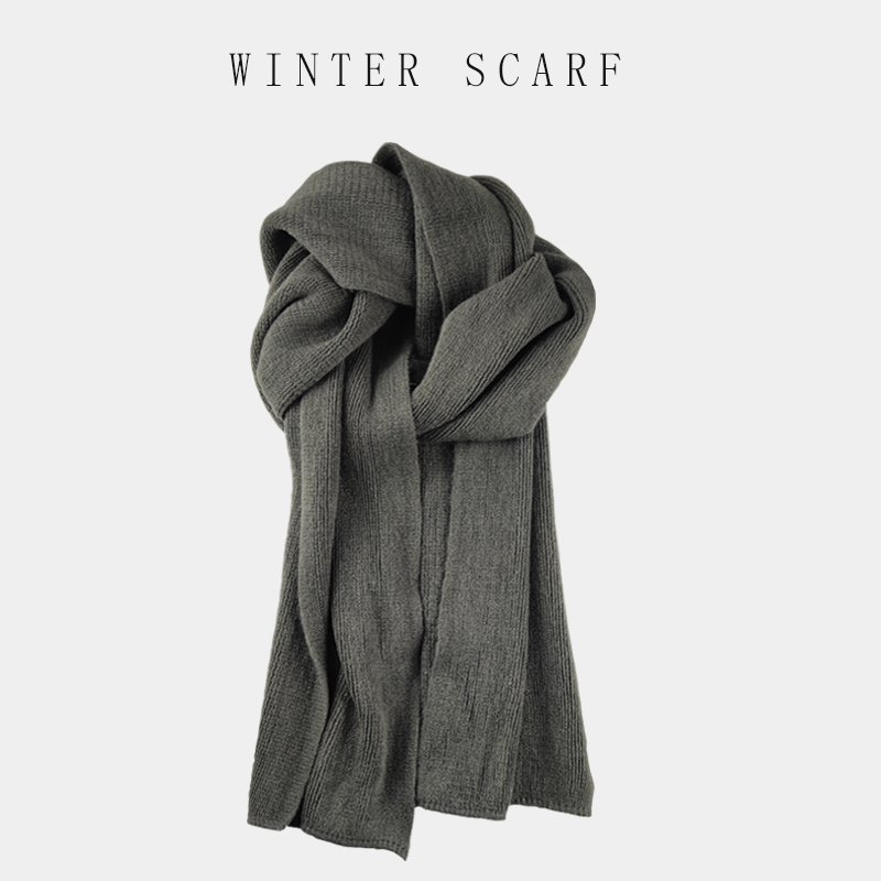 Scarf female autumn winter Han edition of hundred and ins tide men with pure color hair knitting thickened warm student couple around the neck