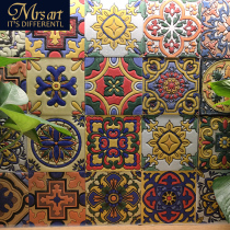 Art Personnalité Small Flowers Brick Flowers Pool Waist Line Wall Tiles Mediterranean American Fields Garden Kitchen Toilet Flower Pieces Retro