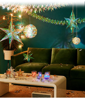 Bar ktv Restaurant Kindergarten Activities atmosphere Placement Restaurant Wall ceiling Creative hanging Neon Color Stars