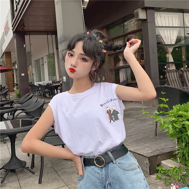 泡泡家 網紅泫雅風無袖吊帶背心t恤女夏學生寬松外穿內搭小心機mschf上衣f36h Yahoo奇摩拍賣