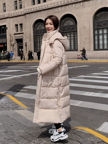 Сверхдлинный длинный зимний пуховик с пухом, куртка, коллекция 2022, в корейском стиле