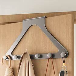 Over-The-Door Hook Hanger, No-Drill, Traceless, Bedroom Door Storage Rack, Suitable for Any Door Thickness