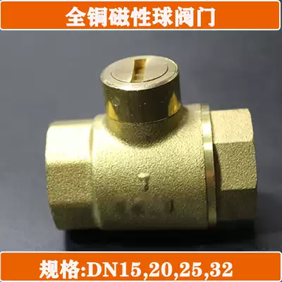 Valve switch brass magnetic lock valve tap water meter front valve valve heater one-shaped 4-point 6DN15 ball valve