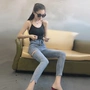 Quần xã hội đỏ chị em với quần cạp cao bó sát bó đùi quần jeans chân bút chì thời trang trung niên nữ cao cấp 