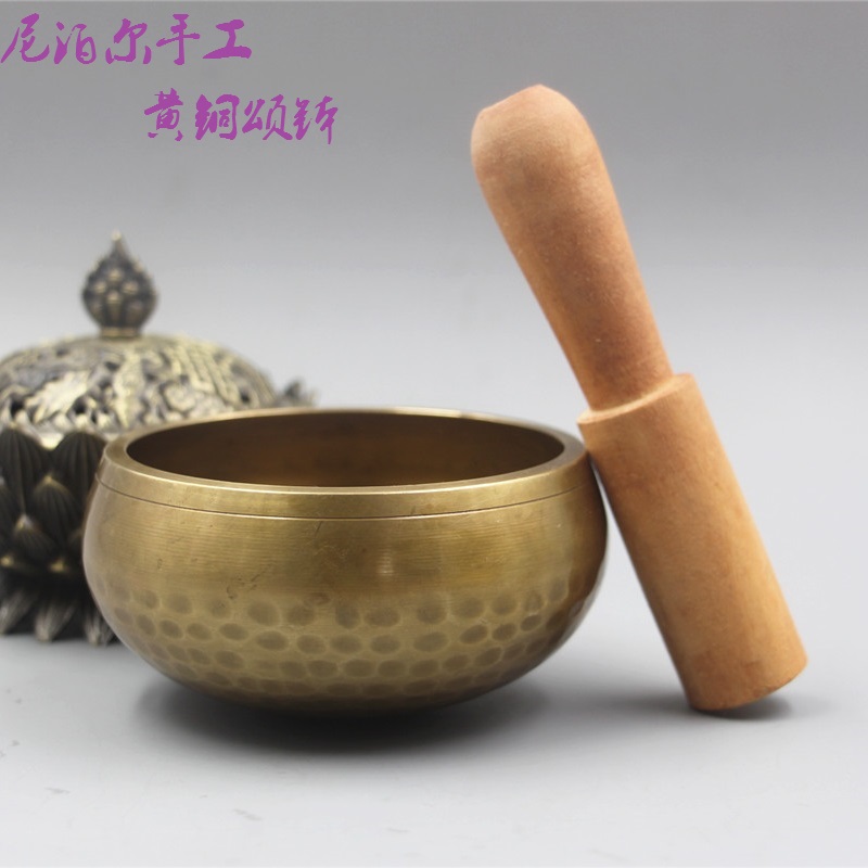 8.5cm Tibetan Song Bowl Meng Nepalese Handmade Pure Copper Dharma Instrument Transfer Buddha Sound Bowl Copper Rock Yoga SPA Sound Therapy Hook