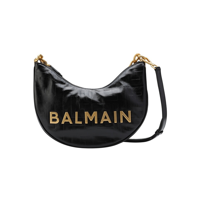 Balmain Women's Letter Logo Fashion Commuter Moon Underarm Bag Shoulder Bag