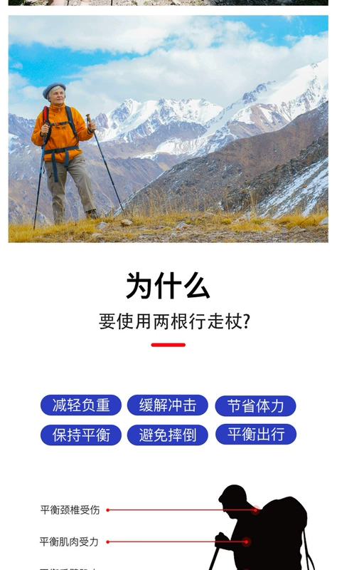 gậy leo núi carbon Câu cá Gấu siêu nhẹ đi bộ cực kính thiên văn mía nam nữ thiết bị leo núi không Carbon nạng ngoài trời đa chức năng gậy leo núi trekking gậy leo núi trekking