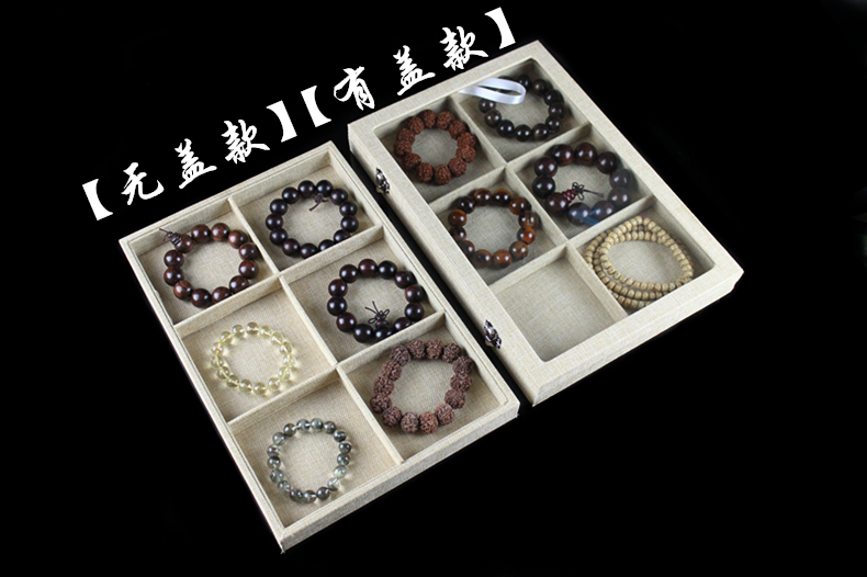 Vải lanh trang sức hộp đồ trang sức vòng cổ vòng đeo tay wenwan vòng đeo tay khay khay trang sức lưu trữ hiển thị kệ - Vòng đeo tay Cuff vòng đá thạch anh