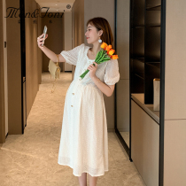 Men & Joni Montomi pregnant dress summer dress breastfeeding fashion French temperament chiffon skirt foreign style