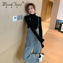 Men & Joni montomi pregnant women with pants set to go out autumn and winter knitted high neck base shirt tide hot mom
