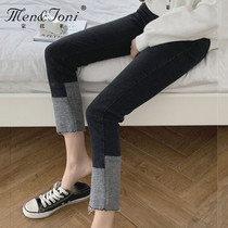 Men & Joni montomi pregnant pants Spring and Autumn wear fashion spring ankle-length pants denim leggings tide