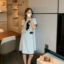 Men & Joni Montomi pregnant fashion dress summer short sleeve foreign style Hot Mom age-reducing skirt long