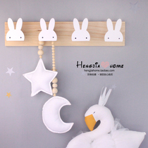 ins Nordic wind coat rack hook wall creative clothes hook Childrens room wall hanging hanger free hole