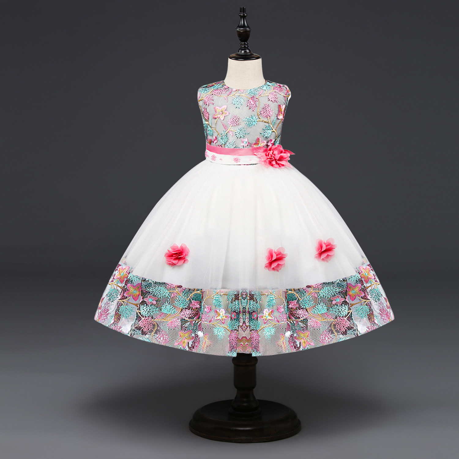 Children's dress princess dress fluffy flower girl piano costume small host birthday evening dress girl wedding dress