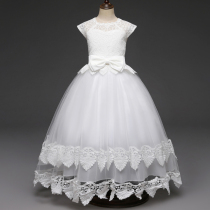 Children Evening Dresses Foreign Air Princess Dress Girl Fluffy Skirt Long Dresses Female Host Walking Show Piano Show Suit