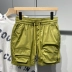 Jepner quần short nam triều mùa hè thẳng lỏng xu hướng quần Hàn Quốc quần âu Nhật Bản thương hiệu quần năm điểm - Crop Jeans