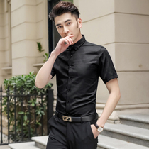 Suits free of ironing shirts Mens short sleeves Railway mens lining Land of the right Mens burn-free anti-wrinkle inch Business Leisure