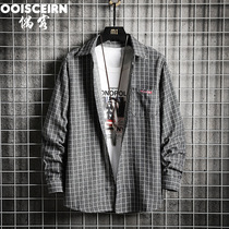 Net Red Shirt Male Shake Sound Tide Card Ins Tide Men Leisure 100 Hitch Abstinence Pure COAT C COAT C