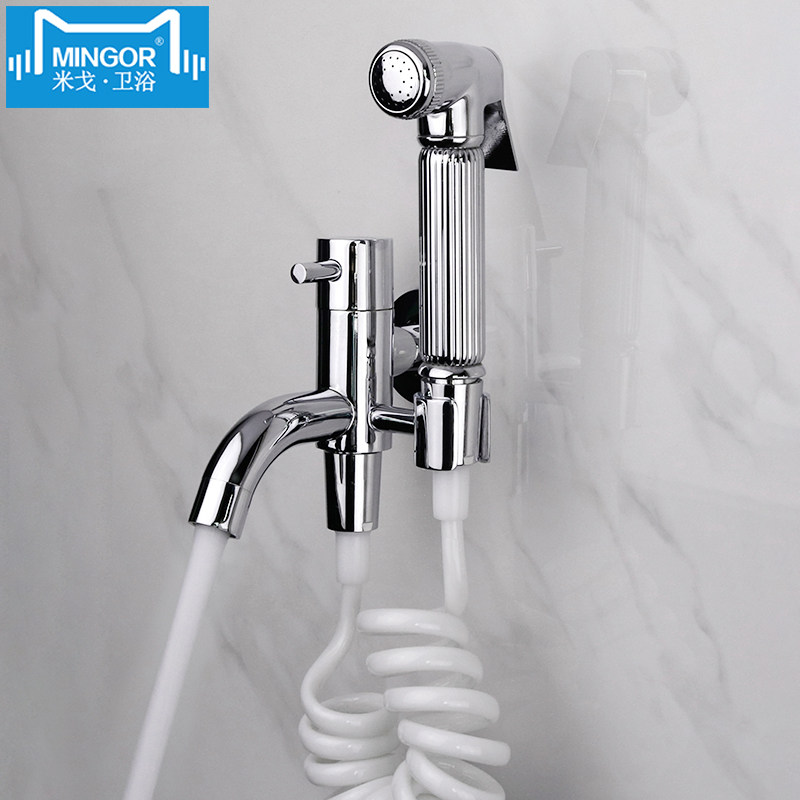 MINGOR one-in-two-out faucet full copper sink balcony mop pool with spray gun flushing single cold faucet