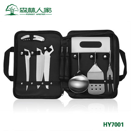 Forest Homes Outdoor Kitchenware Cutter Sets Group Portable Wild Cooking Picnic Cutlery Camping Supplies Camping Barbecue Equipment