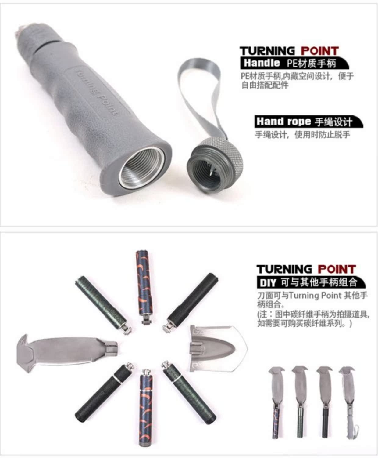 Đức Lưỡi dao quay Suzaku ngoài trời đa chức năng dao gấp công cụ tự vệ hatchet kỹ thuật xẻng - Công cụ Knift / công cụ đa mục đích kìm đa năng