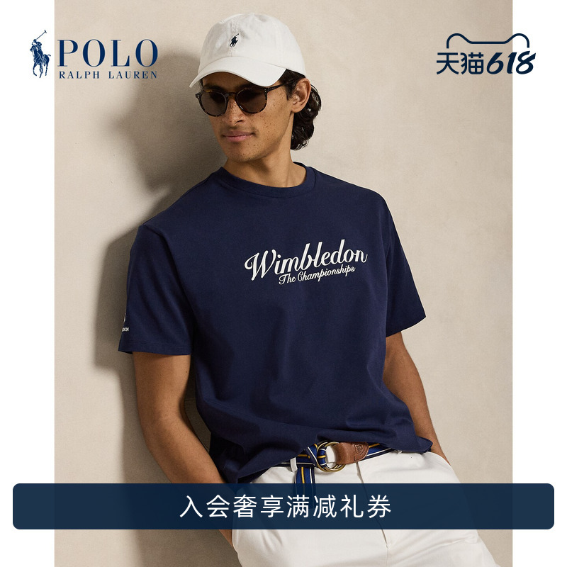 Ralph Lauren/Ralph Lauren Men's 26 Spring/Summer Wimbledon Oversized Cotton T-Shirt Rl101101 Ralph Lauren/Ralph Lauren Men's 26 Spring/Summer Wimbledon Oversized Cotton T-Shirt Rl101101