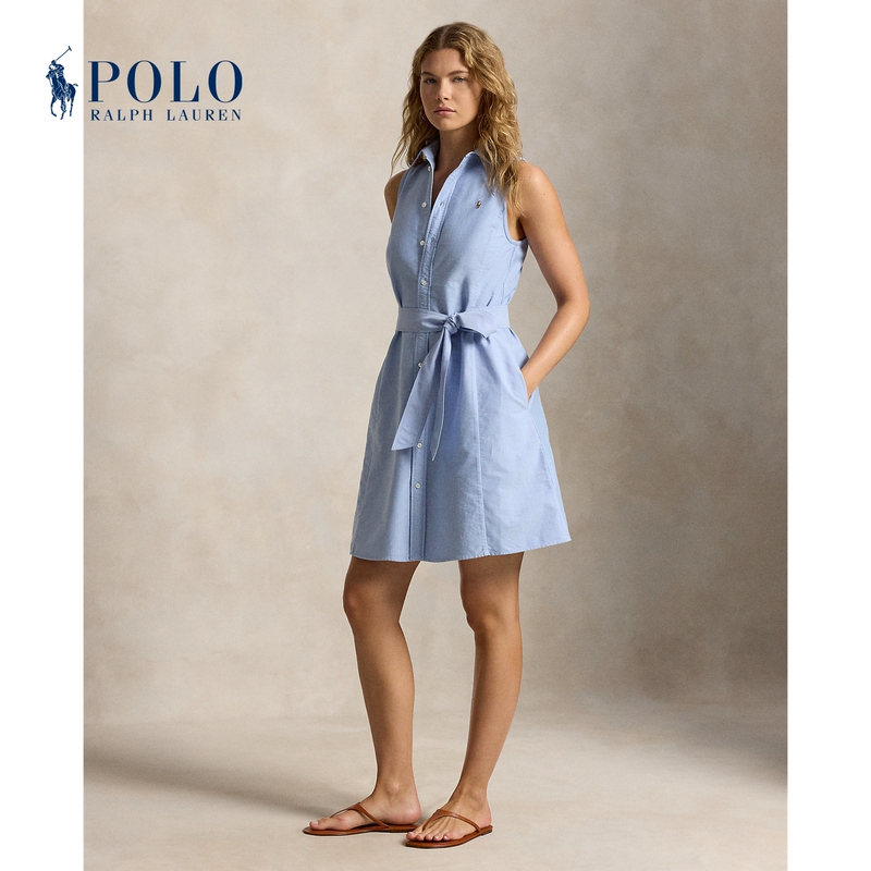 Ralph Lauren/Ralph Lauren Women's Clothing 26Th Summer Cotton Sleeveless Shirt Dress Rl27930 Ralph Lauren/Ralph Lauren Women's Clothing 26Th Summer Cotton Sleeveless Shirt Dress Rl27930