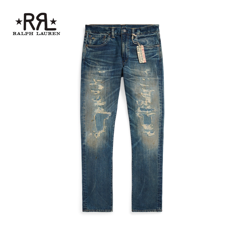 Rrl Men's Classic Brannon High-Waisted Slim-Fit Cotton Patch Jeans Rl93792 Rrl Men's Classic Brannon High-Waisted Slim-Fit Cotton Patch Jeans Rl93792
