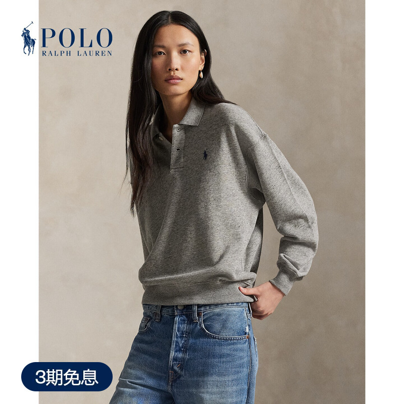 Ralph Lauren/Ralph Lauren Women's Classic Loose-Fitting Long-Sleeved Polo Shirt Rl26941 Ralph Lauren/Ralph Lauren Women's Classic Loose-Fitting Long-Sleeved Polo Shirt Rl26941