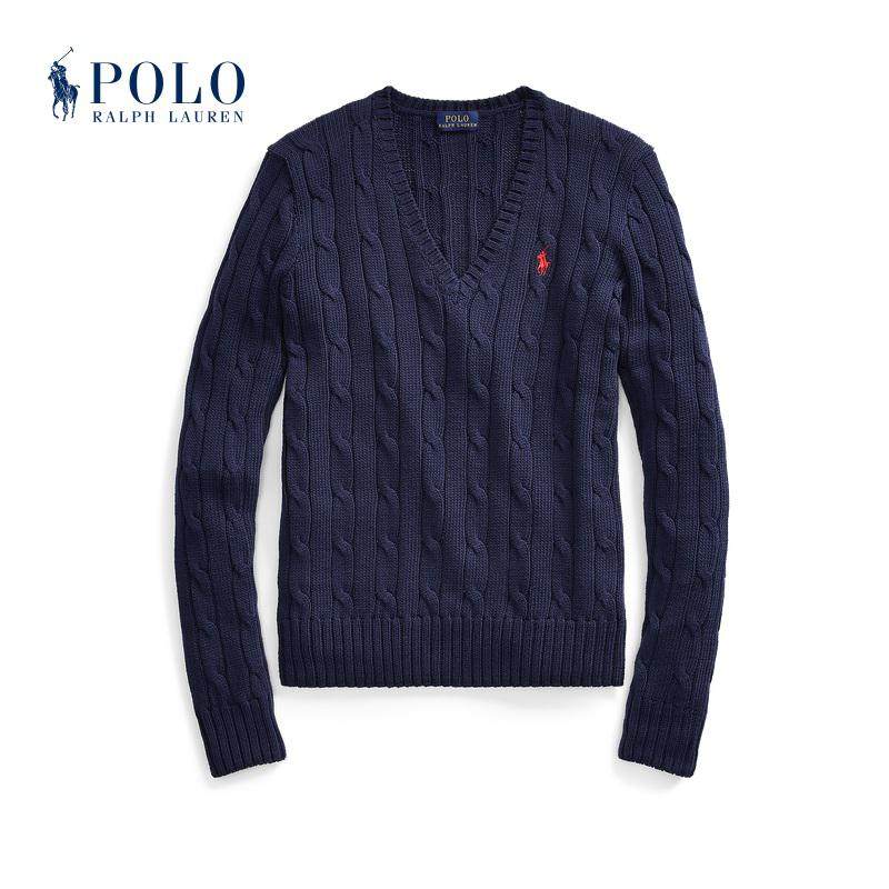 Ralph Lauren Ralph Women's Classic Slim Tinched V-Neck Knitted Sweater RL20065